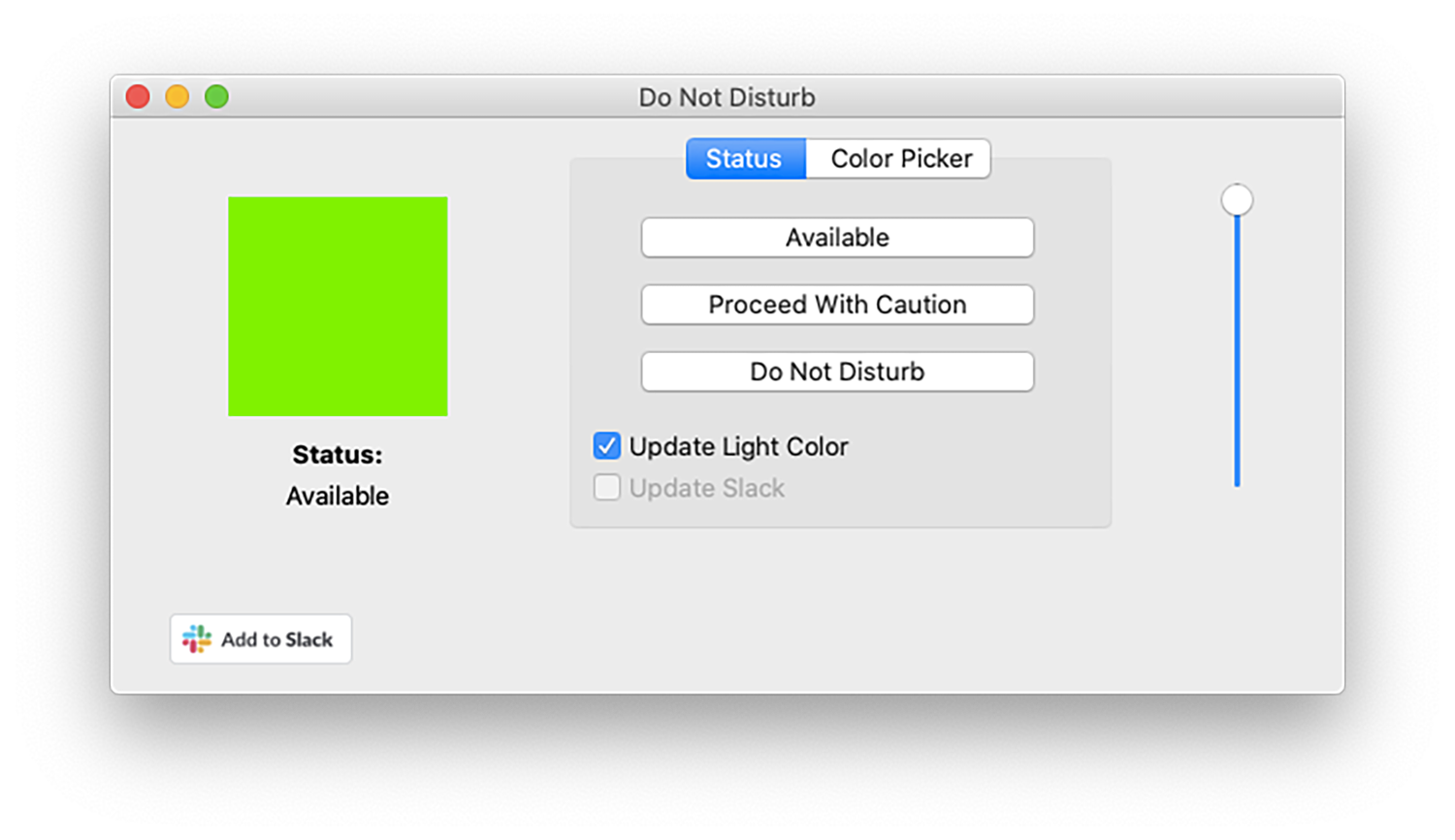 Slicky light computer application